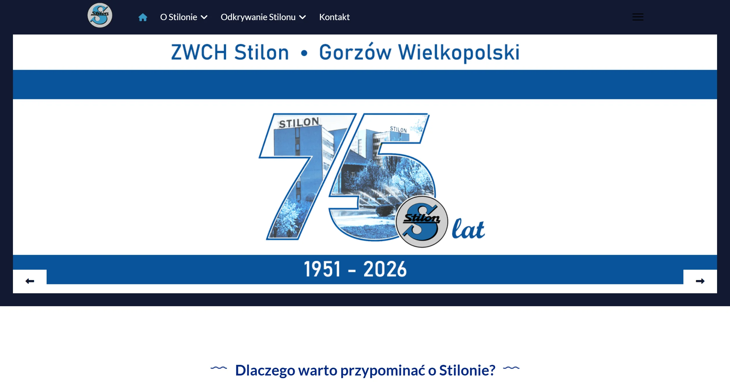 Jubileuszowa strona 75-lecia gorzowskiego Stilonu